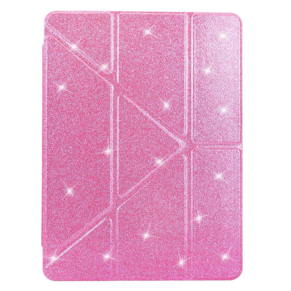 Applicable to iPad Pro 11 tablet leather case, Samsung Tab S9FE glitter three-fold bracket anti-drop case Xiaomi 7