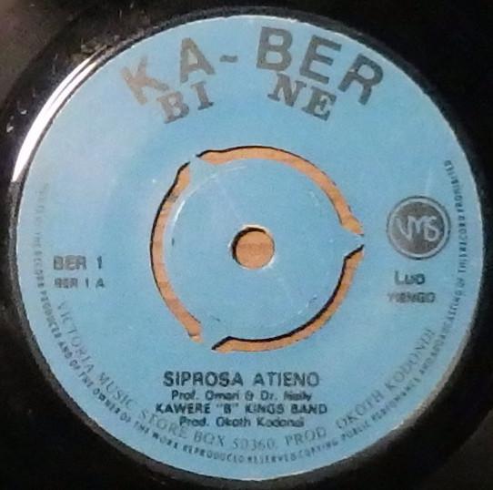 

7-дюймовая пластинка KAWERE B KINGS BAND Siprosa Atieno James Awino Onyang BER1 KABER BI NE Кения Мировая музыка Б/у