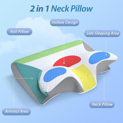 Memory Foam Cervical Pillow Ergonomic Contour Orthopedic Pillow for Neck Pain Support Pillows for Side Back Stomach Sleepers