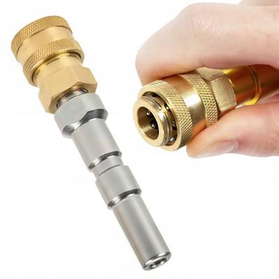 Adaptador para Lavadoras Nilfisk – Engate Rápido 1/4" | Aço Inoxidável + Latão | Montagem Rápida e Uso Versátil