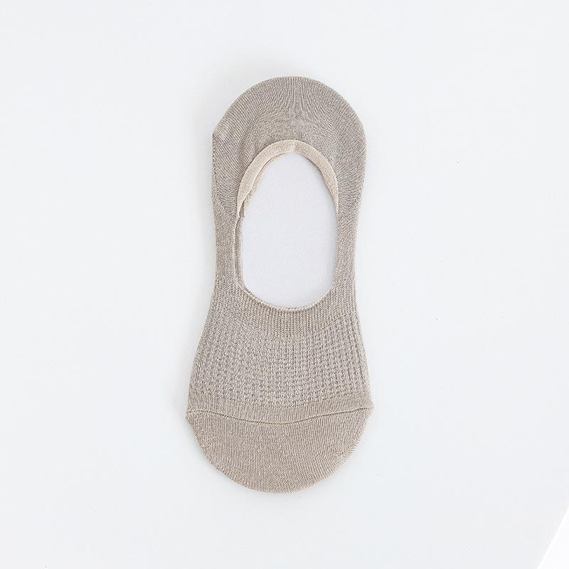 Women Summer Thin Hollow Shallow Mouth Silicone Non Slip Heel Invisible Socks