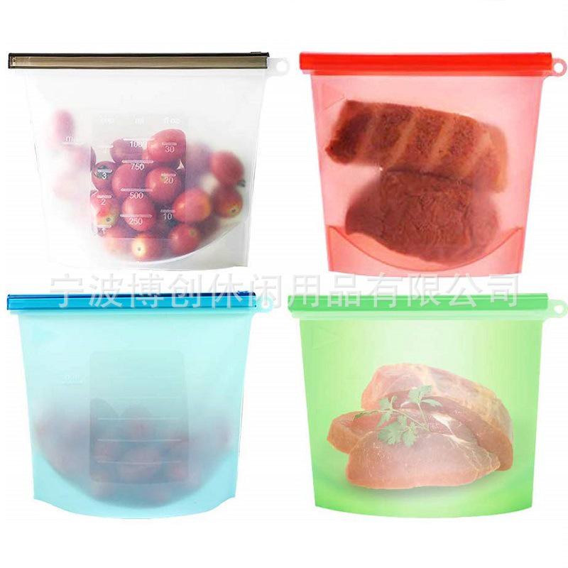 Silicone Reusable Food Storage Bag for Kitchen and Refrigerator