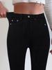 Jeans Skinny Elasticizzati a Vita Alta da Donna - Colore Unito, Moda Casual