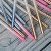 New Gradient Champagne Color Straight Rod Candles Birthday Romantic Party Gradient Pink Blue Boxed Pencil Candles