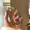 Natural Green Rutilated Quartz Bracelet for Women, Forest Style Wood Element Crystal Bracelet, Original Design, Gift for Best Friend