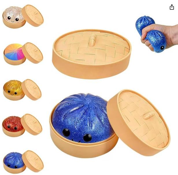 Dumpling Squishes Stress Balls Fidget Toys Slow Rebound Anxiety Stress Relief Decompression Toys Squishy Bun Sensory Toys Kids