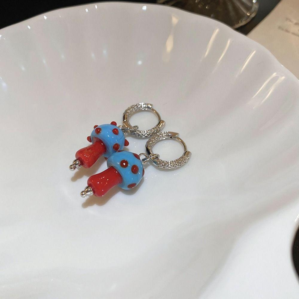 Vintage Mushroom Earrings Earrings Buckle Cute Earring Cute Dangle Earring Women