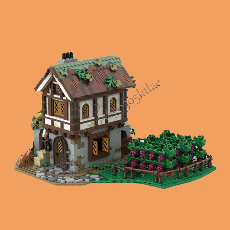 New 1681 Parts Customized MOC Medieval Castle vineyard Model Building DIY Blocks Bricks Assembly Toys Educational Holiday Gifts