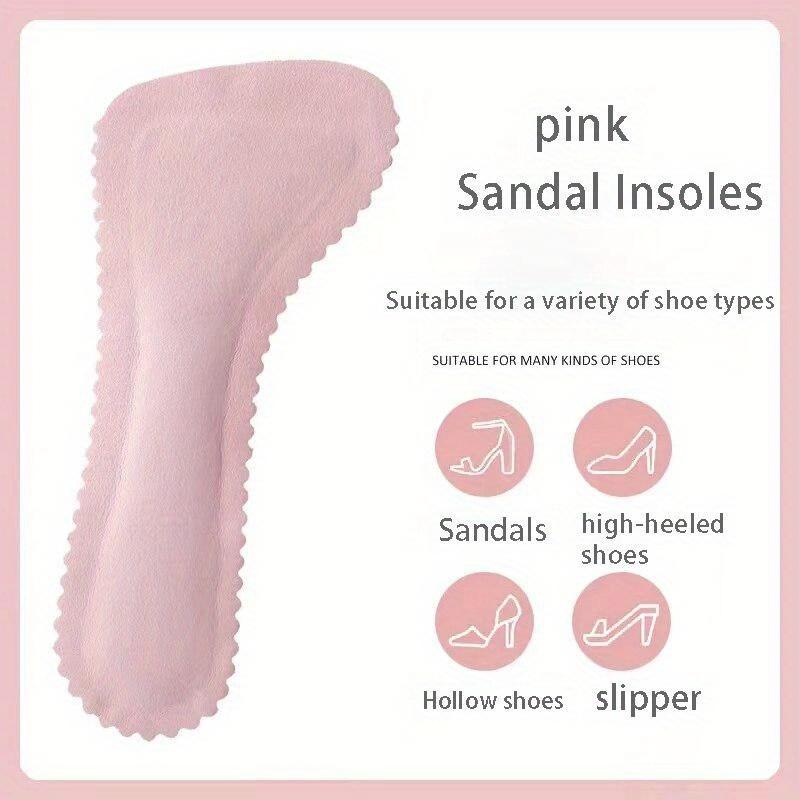 

1pair Seven-Point Sandal Insoles Pads for Women Antiskid Sweat Absorption High-heeled Shoes Stickers Soft Bottom Comfortable EU39 to 40 розовый