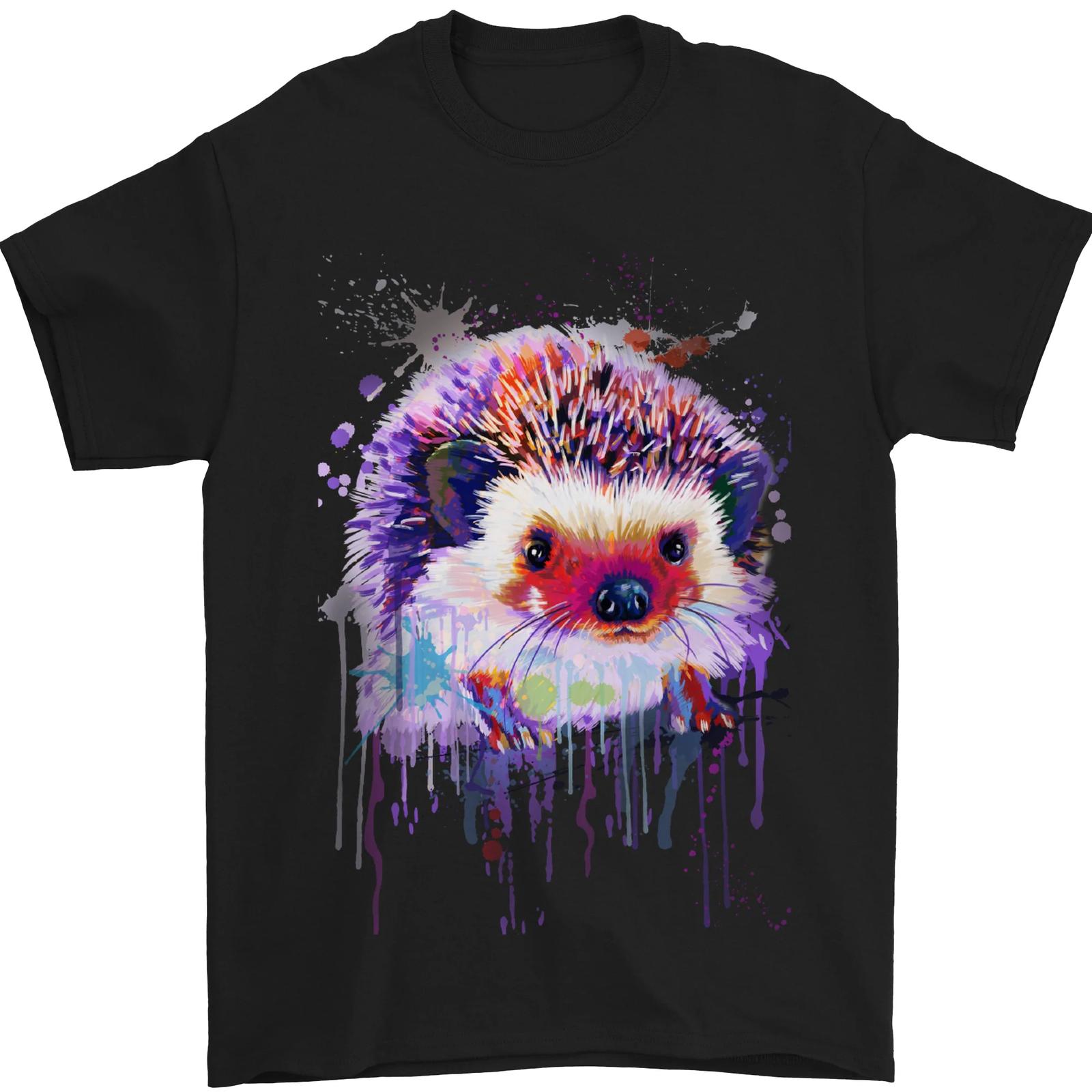 A Hedgehog Watercolour Mens T-Shirt 100% Cotton XXXXL