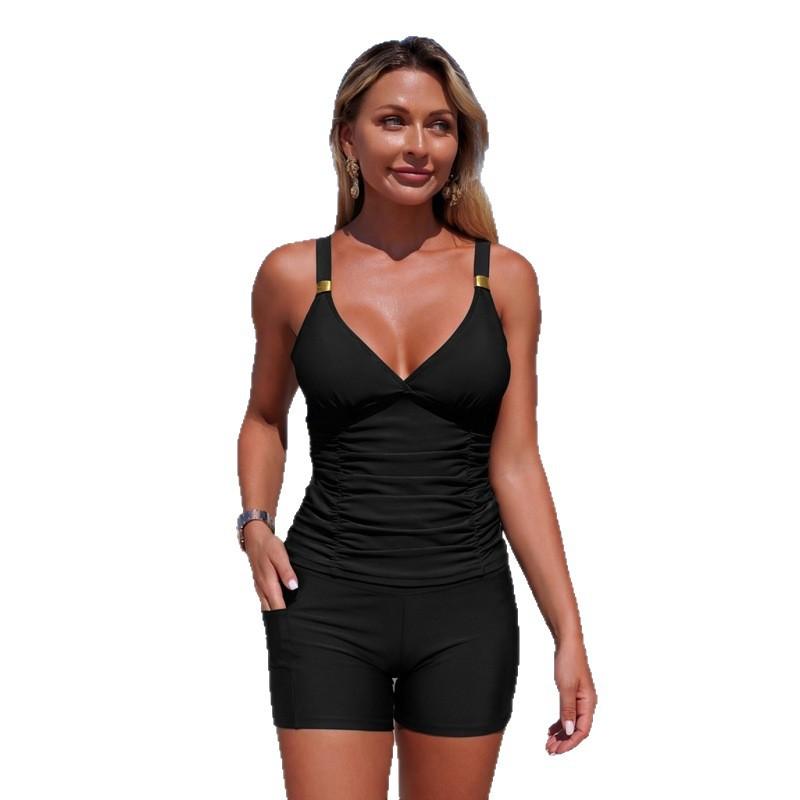 Swimwear new split swimwear pocket tankini for women in stock