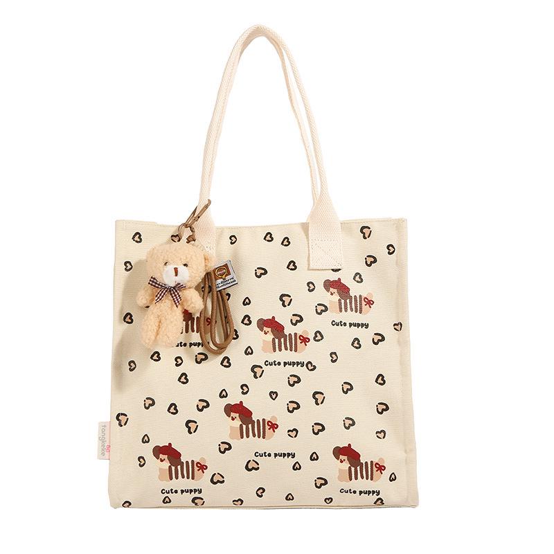 Korean Lazy Style Large Canvas Tote Bag - Fashionable, Versatile, High-End Women's Commuter Shoulder Bag