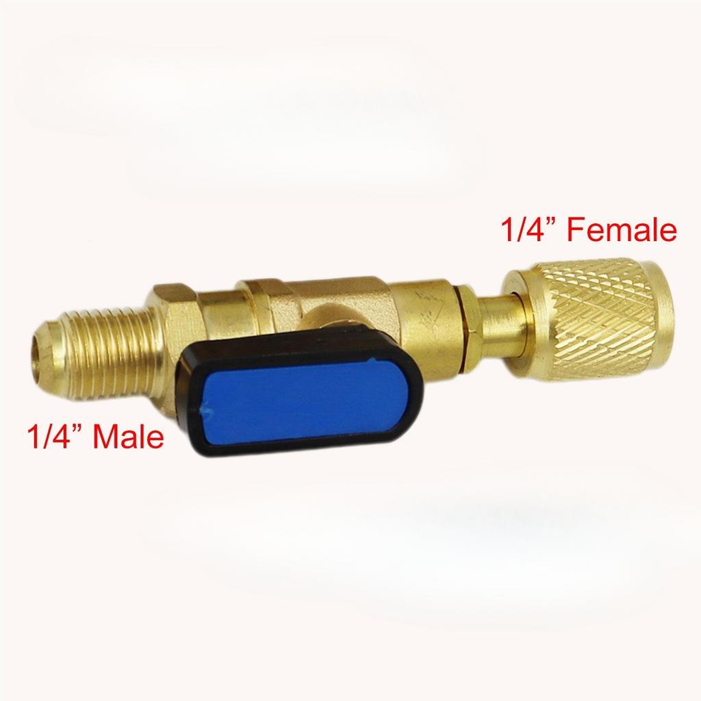 1PC R22 Refrigerant Ball Valve Brass Air Conditioner Refrigerant Shut-off Valve Connected To Hose Refrigeration Tool