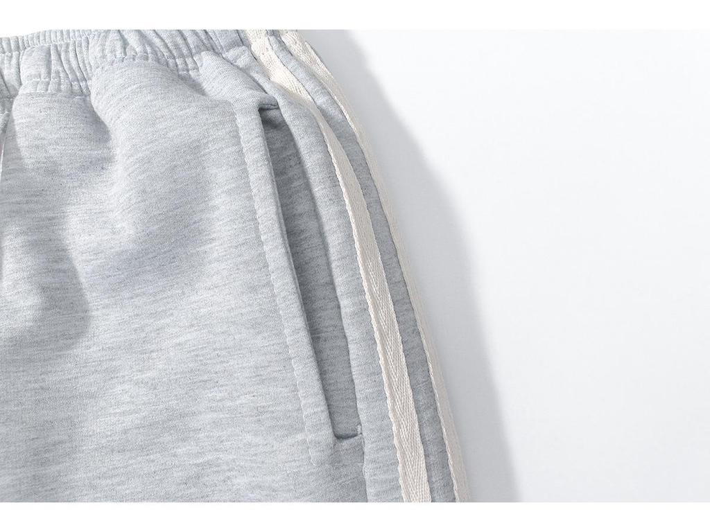Men's Autumn American Style Side Stripe Wide-Leg Sweatpants: High Street Casual Three-Bar Sports Trousers