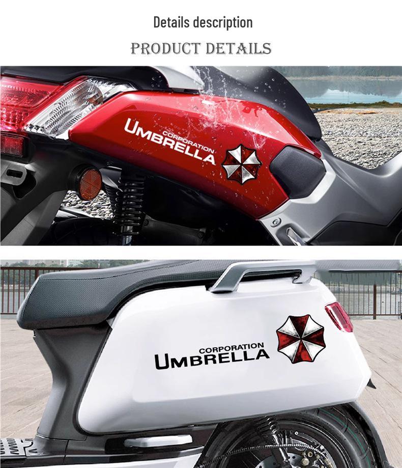 Наклейка на мотоцикл/автомобіль Resident Evil Umbrella: Водонепроникна та міцна наклейка