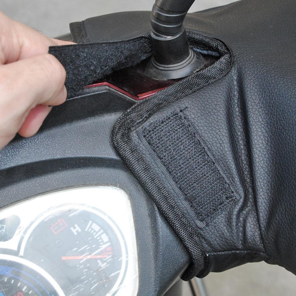 Winter Thick Motorcycle Hand Warmer Waterproof And Windproof For Protection Scooter Bike Cycling Gloves Leather, Brown S