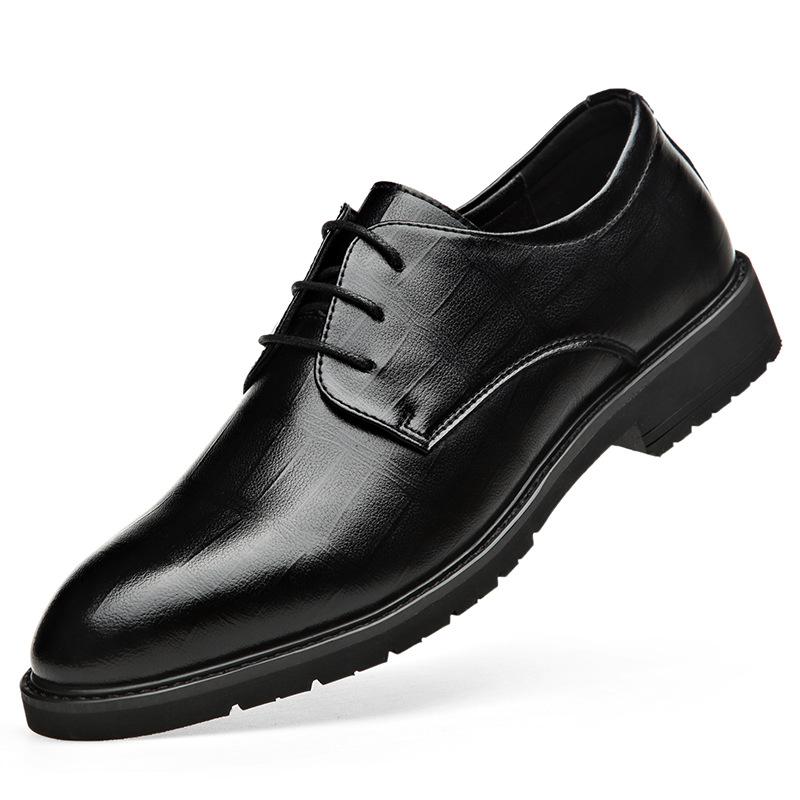 Spring new dress leather shoes soft leather business casual men's British style Korean version pointed work banquet wedding shoes