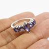 Multi Amethyst Ring, Eternity Band Ring, Handmade 925 Sterling Silver, Marquise Round Stone Ring, Wedding Ring, Purple Gemstone Ring