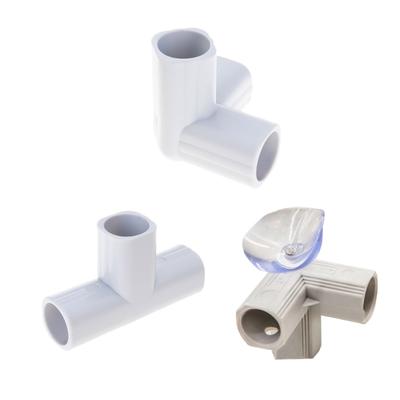 Heavy Duty Pipe Connector T Joint Connector Elbow Fittings Stabilizer For Play Yard Fence Trampoline Easy Assembly