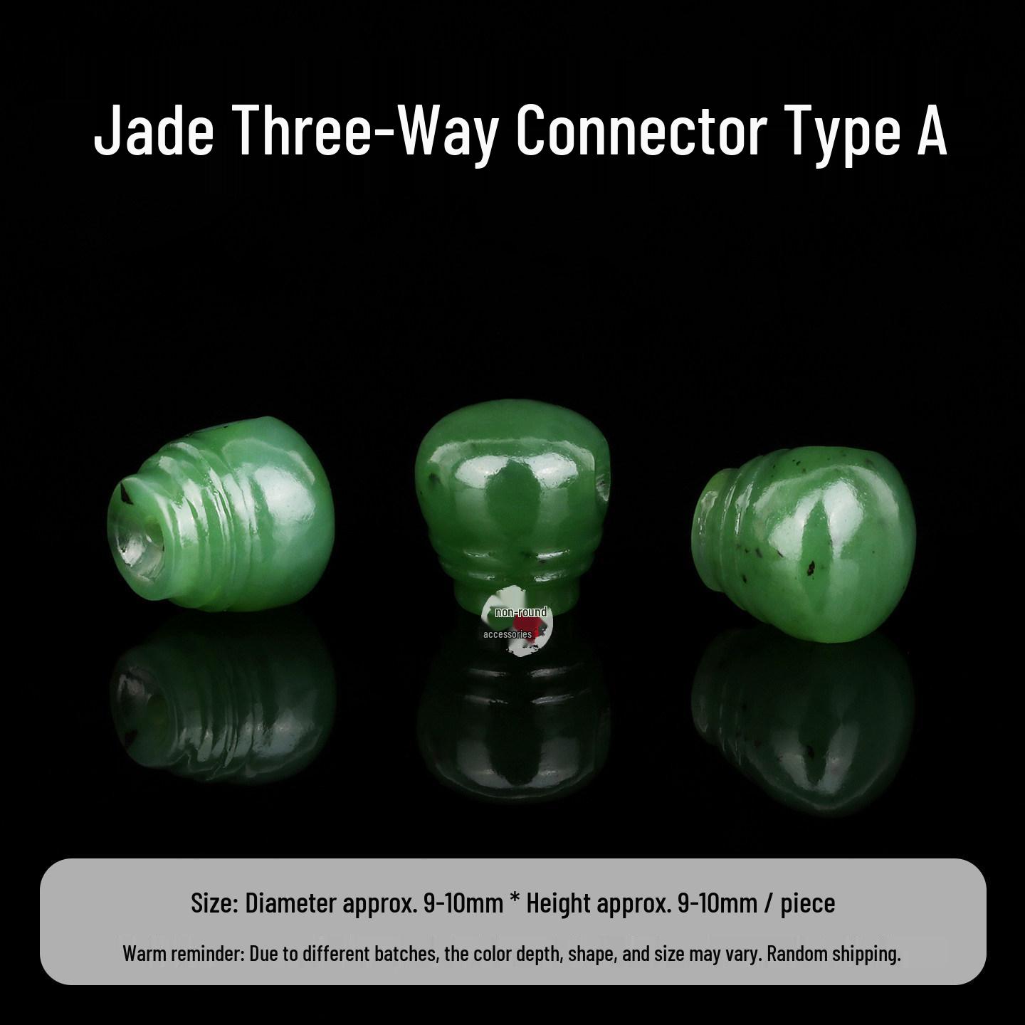 Hetian Green Jade Three-Pass Chalcedony Jadeite Round Beads for DIY Bracelet or Necklace Crafting