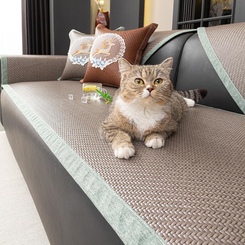 Summer Ice Silk Cool Cushion Non-Slip Sofa Cover Light Luxury Cover Cloth Seat Cushion  Summer New Pe Rattan Mat Sofa Cushion