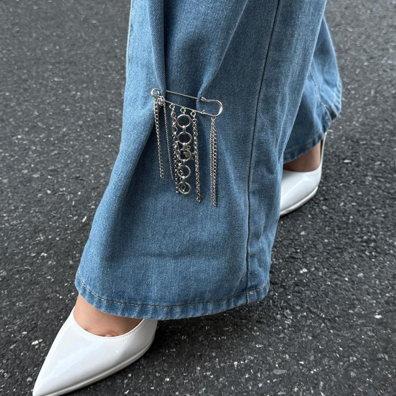 

Милая брошь-значок из цепочки с булавками, ручной работы, с подвеской в виде сердца, с кисточкой, эстетичная, с бисером