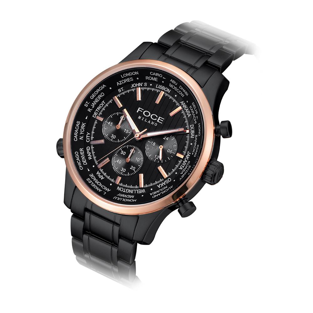 Poche 46Mm Men'S Multifunction Metal Watch Fm8307Bkg