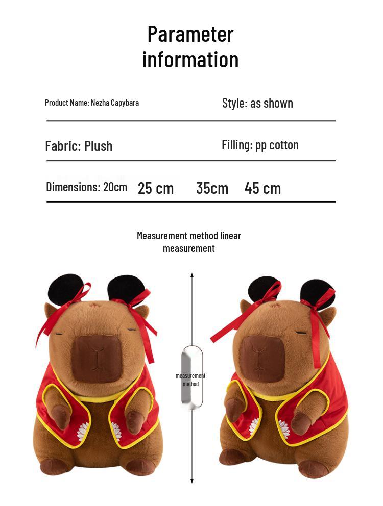 Capybara Nezha Transformation Plush Toy - Creative Dress-Up Gift Doll