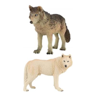 Realistic Wolf Figure Toy For Kids Cognitive Development And Home Decoration Available In Cyan Or Gray