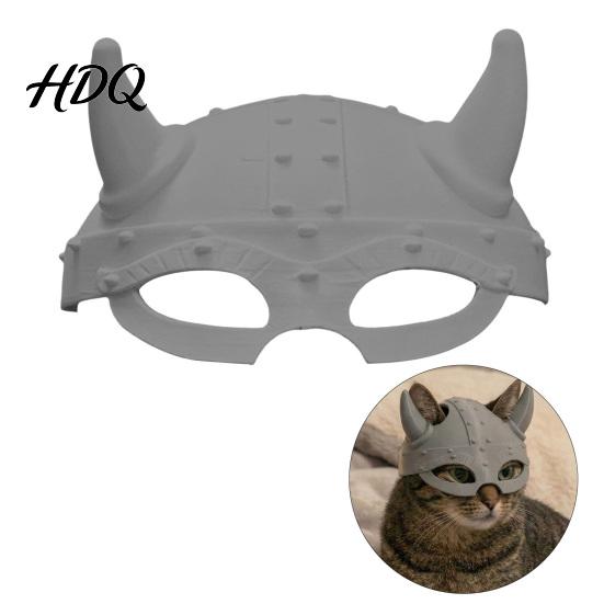 Soft Cat Face Protector 3D Printed Masque Funny Viking Pet Guard for Cats Shield Masquerade Cosplay Costume Halloween Party Accessories