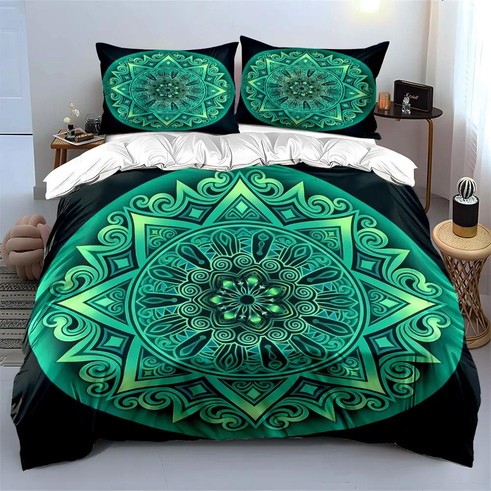 Mandala Art 3-Piece Set Decor Soft Comfortable Duvet Cover Bedding Set Included 1*Duvet Cover & 2*Pillowcases gift