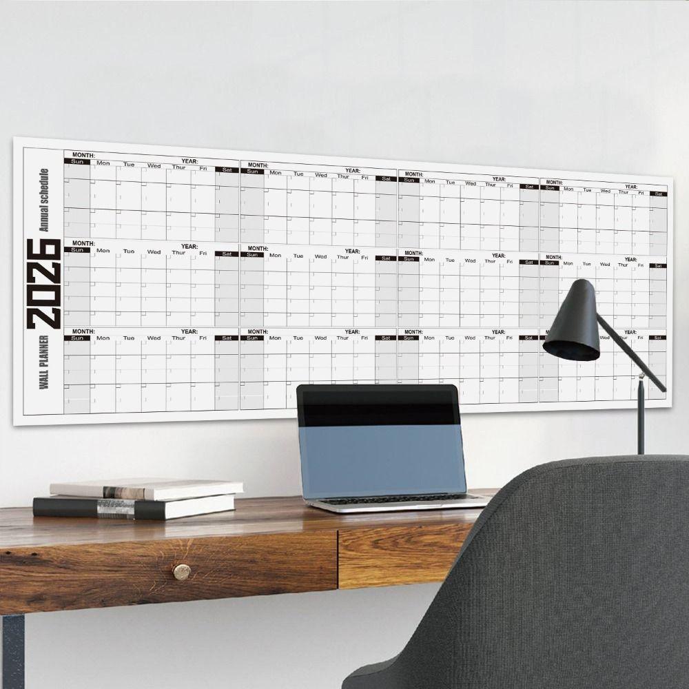 Creative Large Size Calendar Colorful 12 Month Calendar Durable Monthly Planner Calendar  Home Use