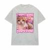 Tummy Ache Survivor Funny Cat Meme Graphic T Shirts for Unisex Women Fashion Retro Cartoon Humor T Shirt Streetwear Tshirts