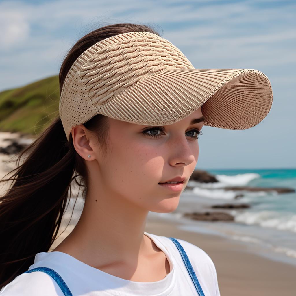 1pc Women'S Lightweight Sun Visor Hat Breathable & Stretchy, for Running & Outdoor Activities,Summer Hat Multifunctional Fashion Accessory