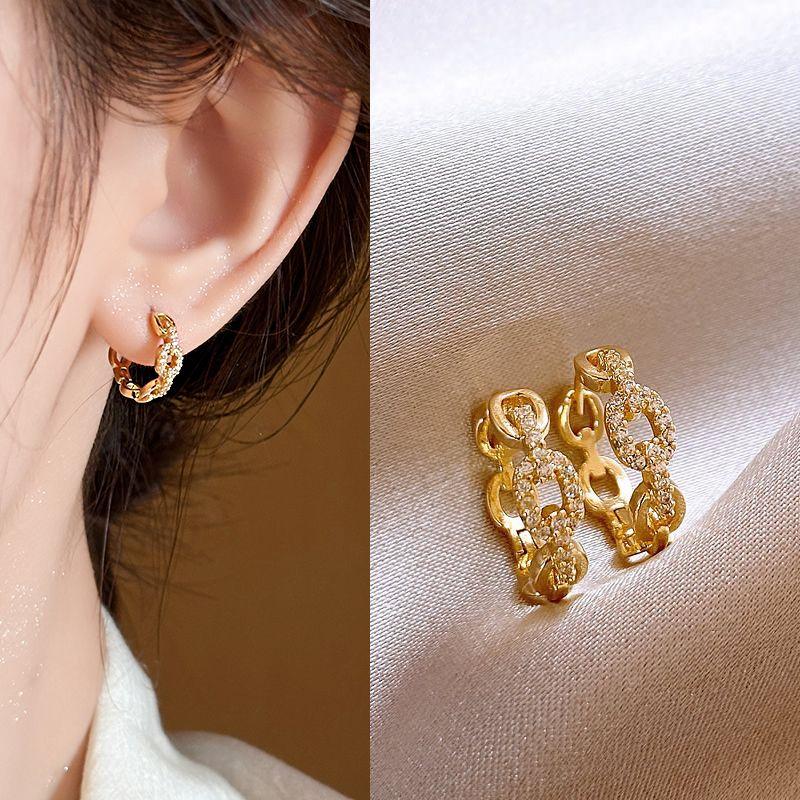 

Accessible Luxury Chain Female Best Selling Summer Niche Style Unique Geometry Gold Chain Earrings