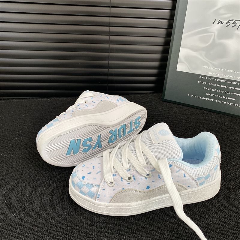 

Оригинальные нишевые туфли-хлебцы цвета черники Женские модные весенние новые студенческие универсальные повседневные кеды 40 небесно-голубой