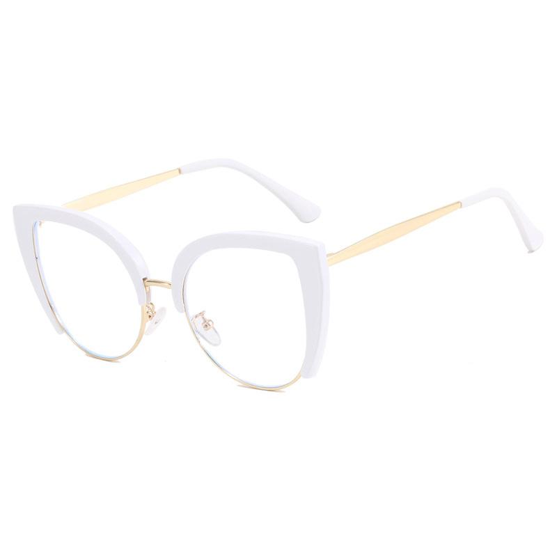 Quality Cat Eye Half Frame Glasses Anti Blue Light Oversized Retro Trend Fashion Eyewear for Women
