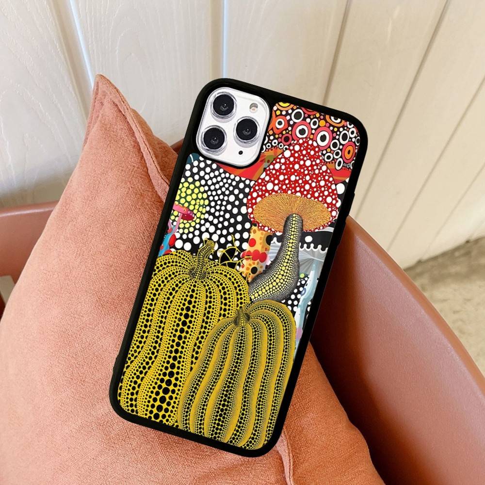 Japanese Y-Yayoi K-Kusama Art For IPhone 11 12 13 14 15 16 17 Pro Max Plus TPU+PC Shockproof Back Phone Cases