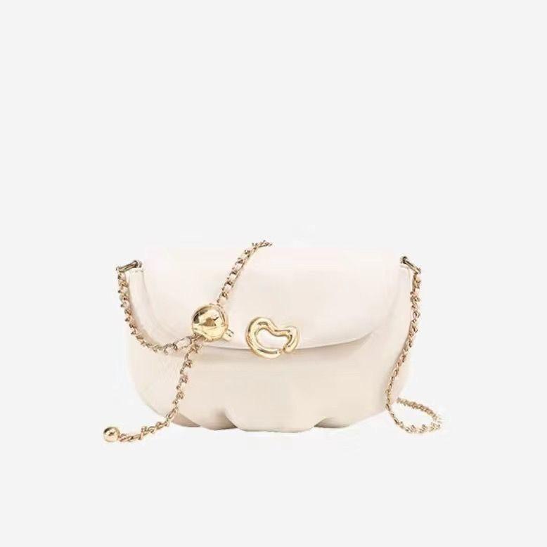 Premium texture messenger small bag women's new niche design white cloud bag shoulder chain bag