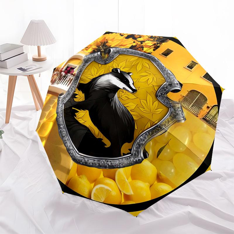 1pc Badger Crest Badge Umbrella with Plastic Handle,Cartoon Pattern,Suitable for All Seasons Multi-functional Umbrella460