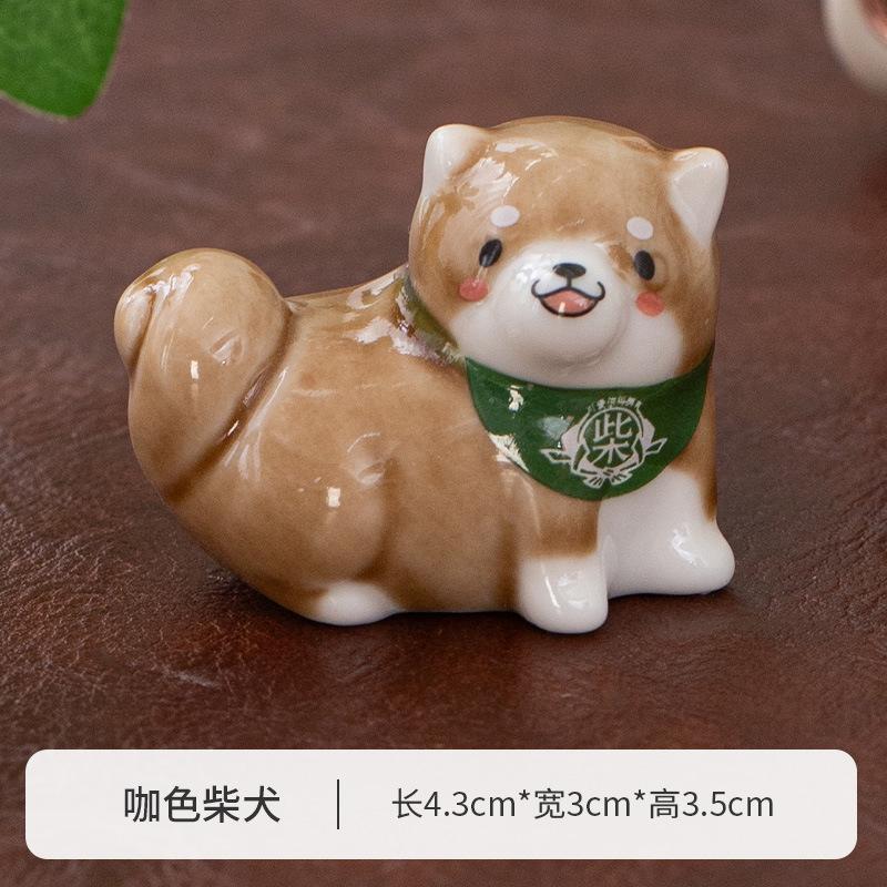 1-3 Japansk Shiba Inu Ätpinnshållare Djurserie Keramiska Bordsdekorationer Hem Kök Skedstöd Söta Tehusdjur