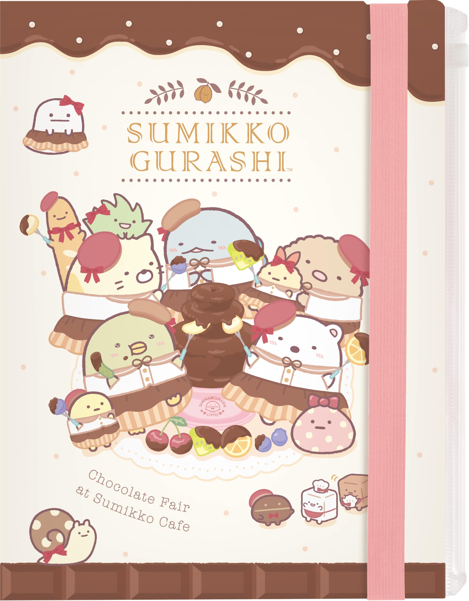 Ярмарка Sumikkogurashi в кафе Hardcover с обложкой FA14303 H311 x Ш235мм San-X  Шоколадный Sumikko  (6+1 карманов)