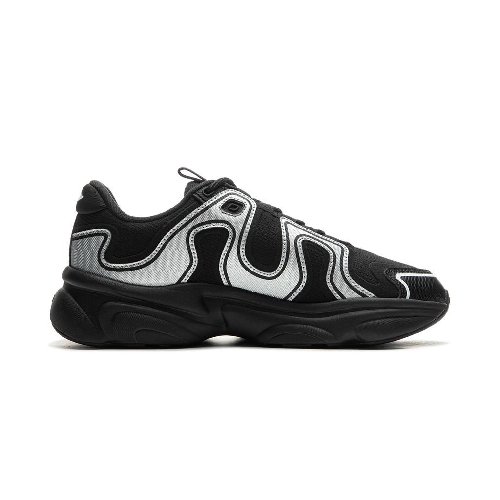 Li Ning Milk Coconut 2.0 Dirty Slip Resistant Abrasion Resistant Low Top Casual Shoes Women's Black Silver AGCU406-3