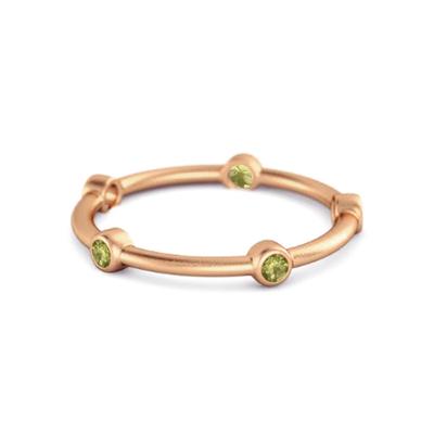 Bague Éternité Peridot - Argent Sterling 925 Plaqué Or Rose