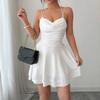 Dress French Sexy Women's Clothing Solid Color Waist Thin Suspender Small Dress Slim Fit Soft Stretch Polyester Halter Back Short Dress