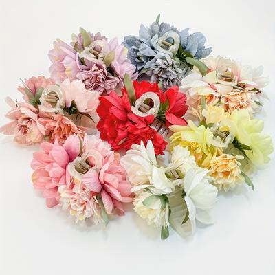 Pinze per Capelli Eleganti Floreali Vintage, Assortimento di Pinze a Pinza di Squalo con Fiori Finti Primaverili, Accessori per Capelli da Sposa per Chignon e Code di Cavallo