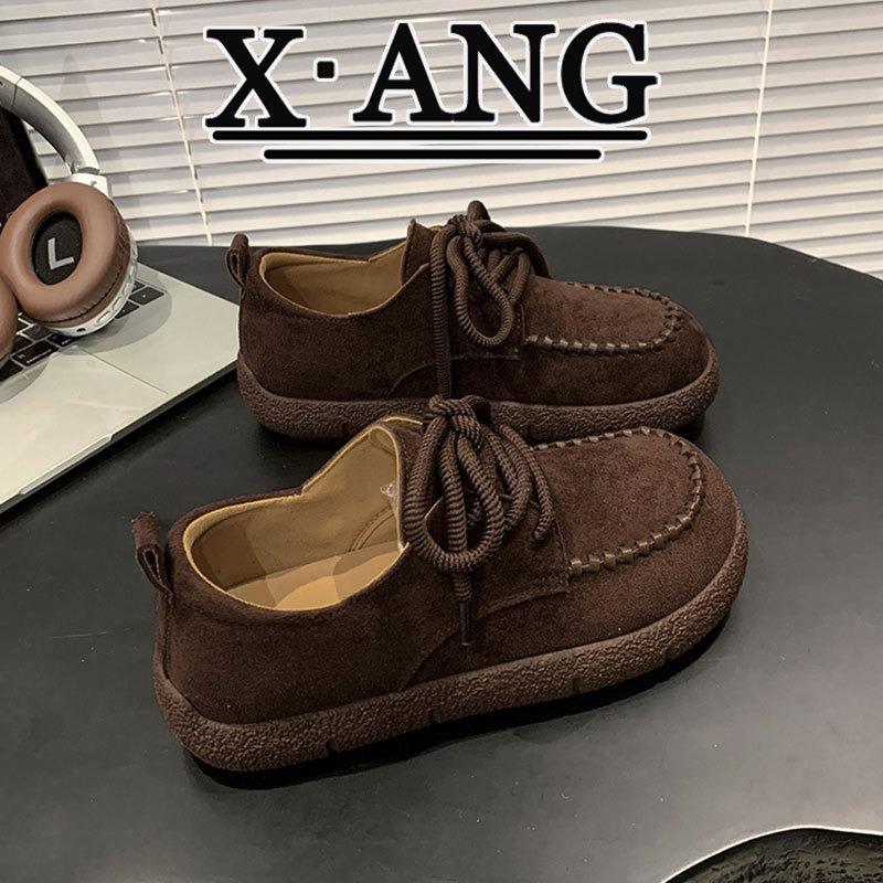 

Cowhide kangaroo shoes thick-soled women s shoes autumn new soft-soled casual loafers 40