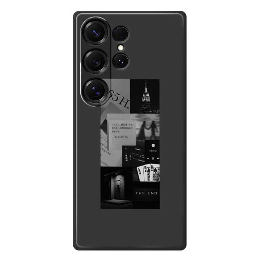 For Samsung Galaxy S25 Ultra Case Stitching Photos Pattern Printing Straight Edge TPU Phone Back Cover