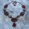 Pierre Gemme Labradorite Chaîne en Cuivre Électroformée Chakra du Troisième Œil Collier Bohème VP-112
