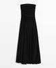 Masimodutti Off-Shoulder Balloon Midi Dress